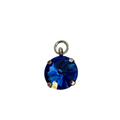 12MM sapphire charm featuring a vibrant blue gemstone, perfect for jewelry making and charm bracelets.