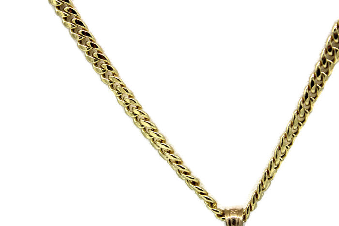 14K Gold Jesus Malverde Pendant with Necklace (Two Tone) Real Solid Gold
