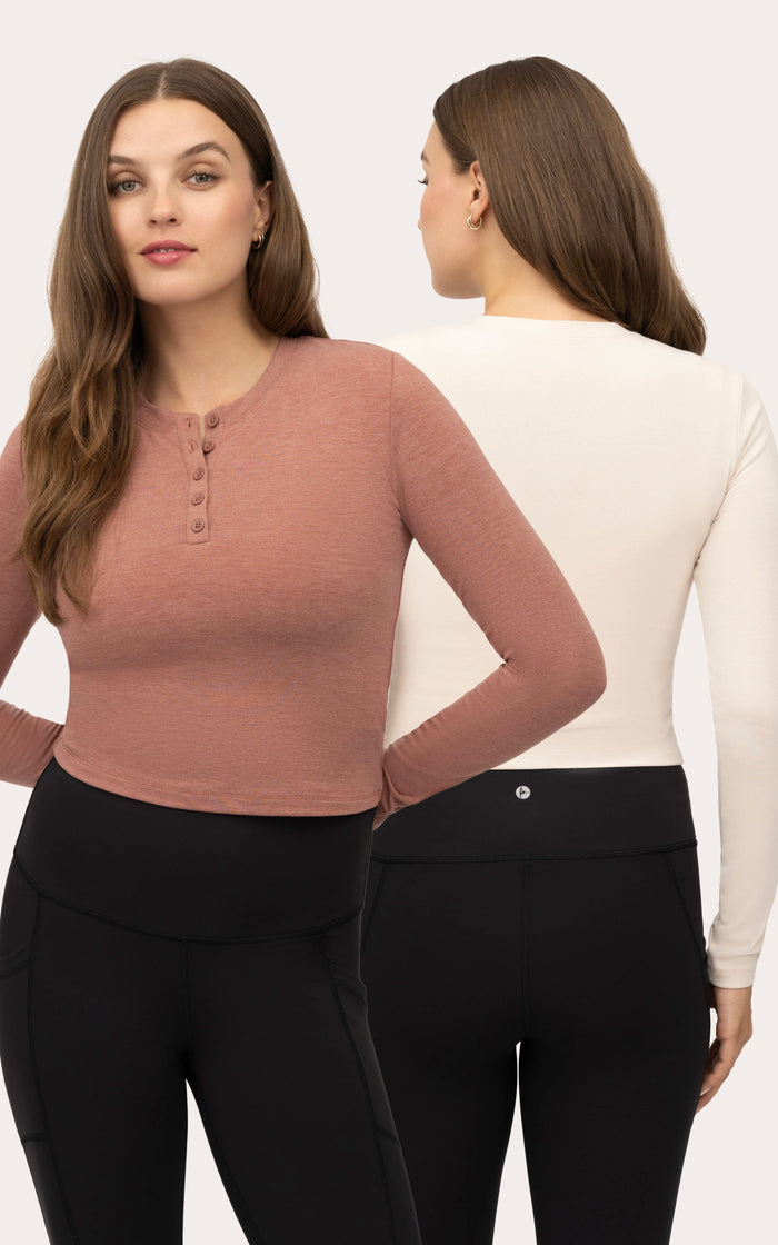 2 PK Heather Long Sleeve Crewneck - 90 Degree by Reflex