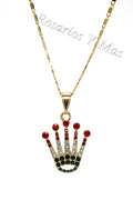 24K Gold Plated Crown with 24" Necklace - Corona con Cadena de 24" Oro Laminado