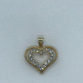 24K Gold Plated Heart with White Rhinestones - Pendant Only