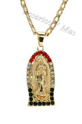 24K Gold Plated Our Lady of Guadalupe with 24" Necklace - Virgen De Guadalupe con Cadena de 24" Oro Laminado