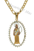 24K Gold Plated Santa Muerte with 26" Necklace - Santa Muerte con Cadena de 26"