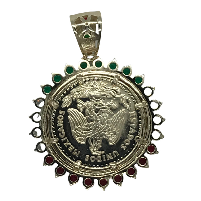24K Oro Laminado Centenario de 50 Pesos y Aguila Mexicana - Solo el Dije/Medalla
