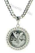 24K White Gold Plated 50 Pesos and Mexican Eagle Centenario with 26" Necklace