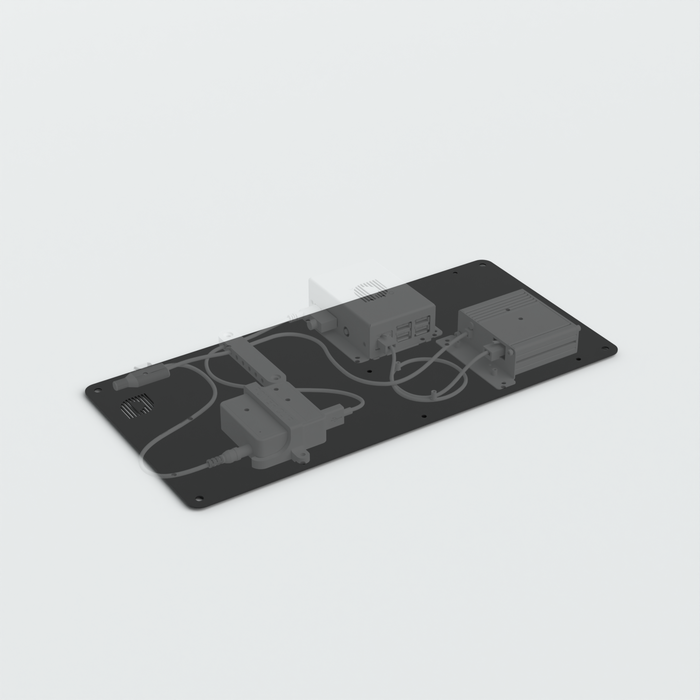 390mm aluminium electronics mounting tray for retail display installations