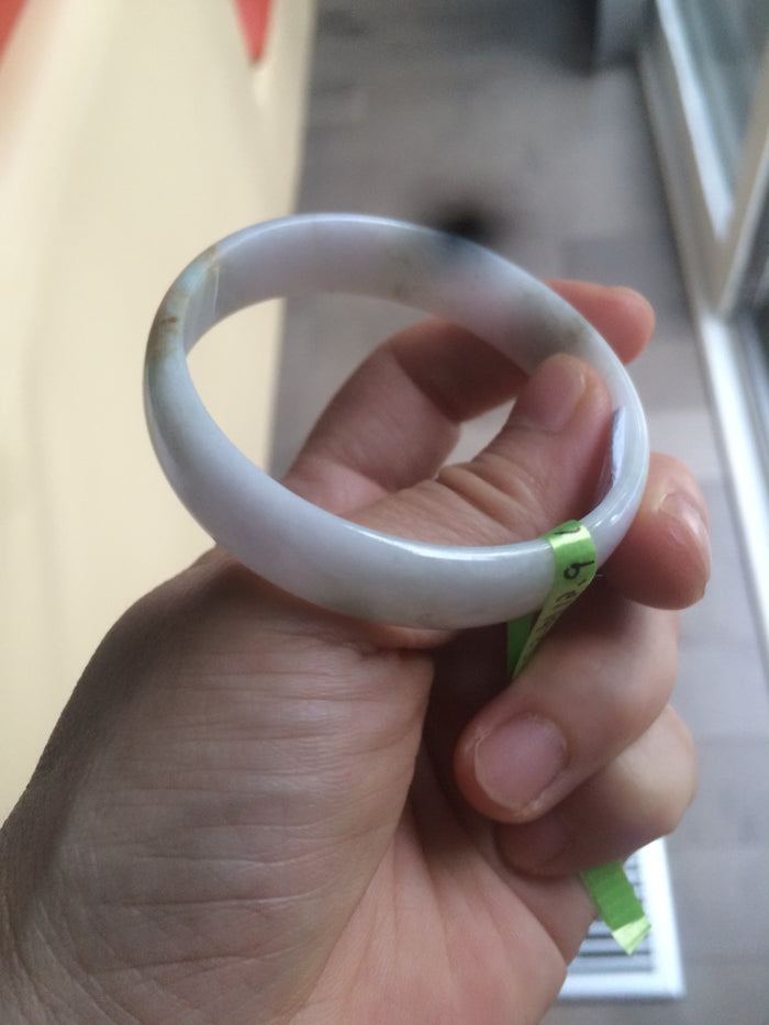 52.6mm certified Type A 100% Natural white/pink/green/yellow thin Jadeite Jade bangle AB5-9116