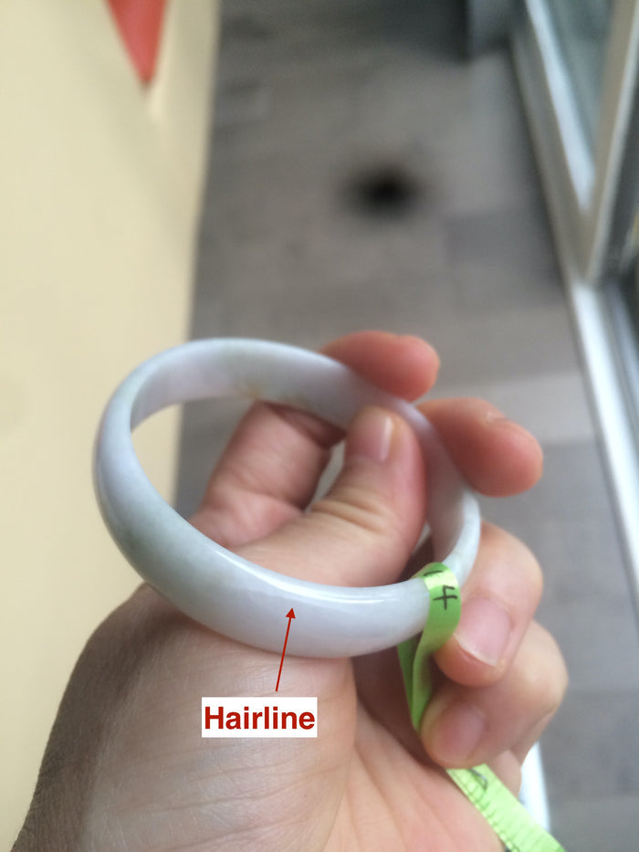 52.6mm certified Type A 100% Natural white/pink/green/yellow thin Jadeite Jade bangle AB5-9116