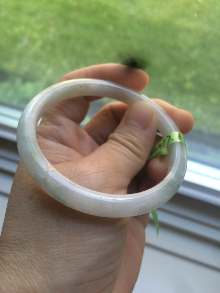 54.5mm 100% natural Type A green/white/yellow jadeite jade bangle Q21
