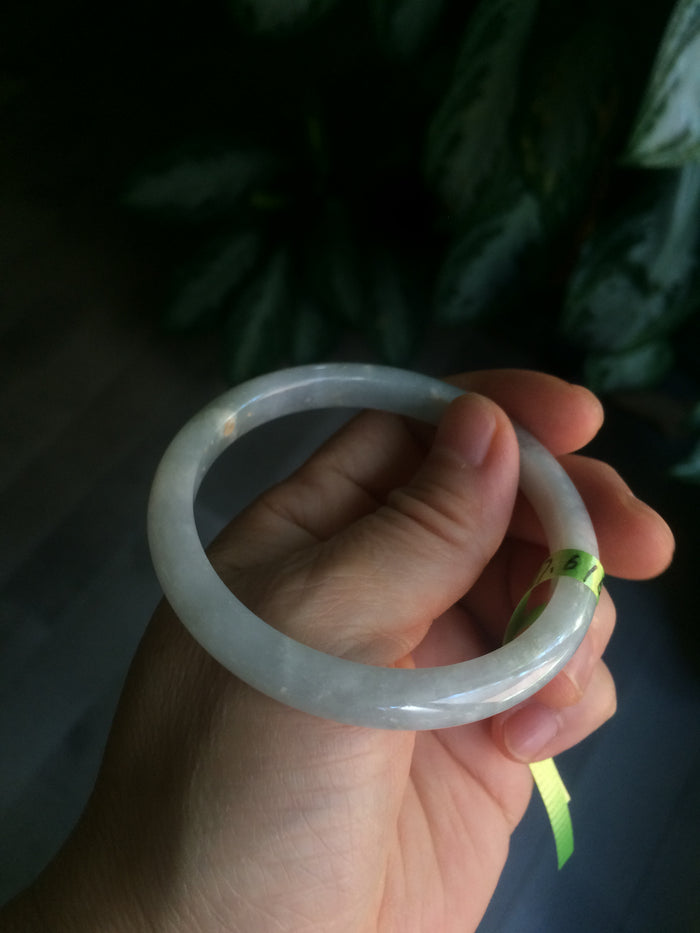 54.5mm 100% natural Type A green/white/yellow jadeite jade bangle Q21