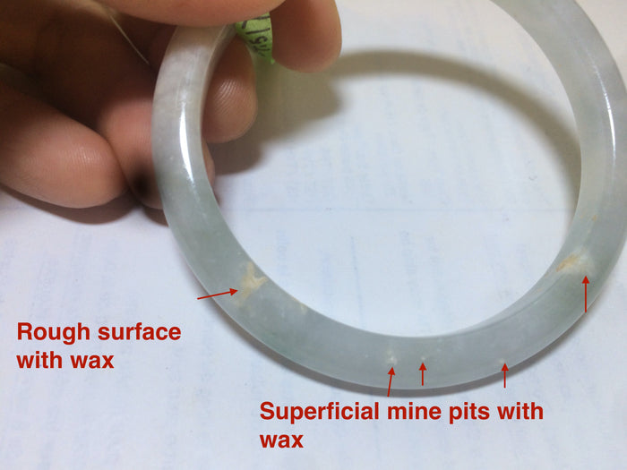54.5mm 100% natural Type A green/white/yellow jadeite jade bangle Q21