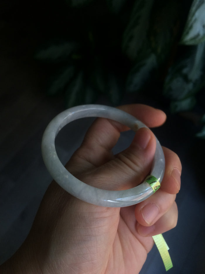 54.5mm 100% natural Type A green/white/yellow jadeite jade bangle Q21