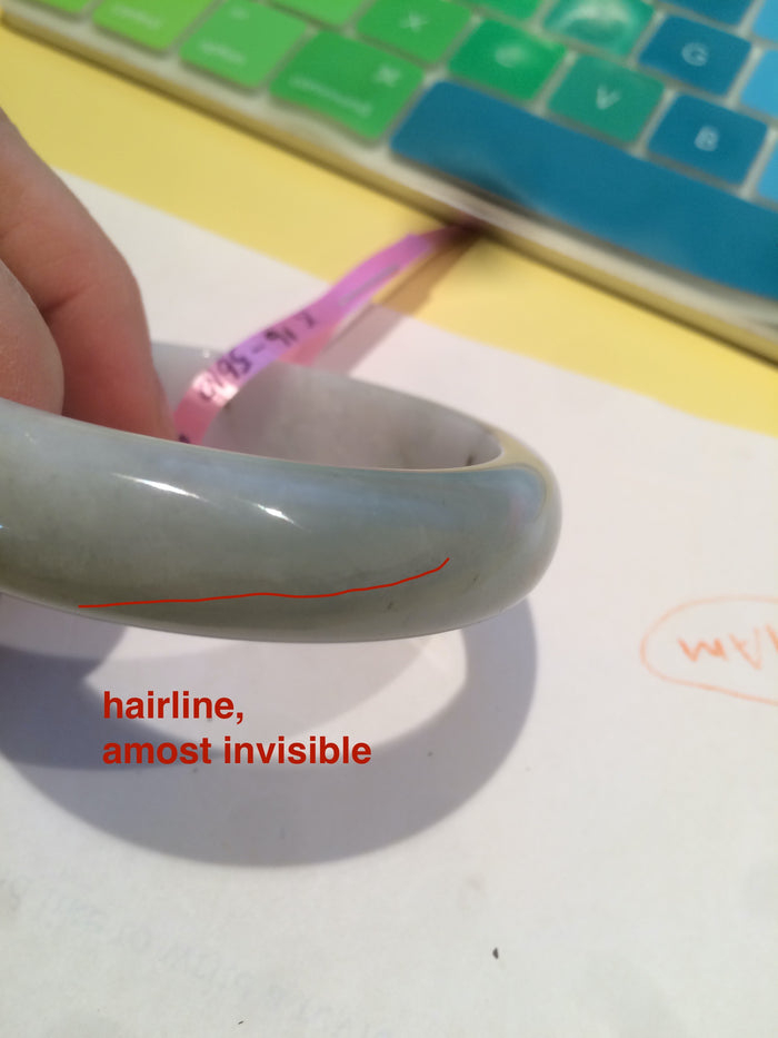 54.8mm certified type A 100% Natural light green Jadeite Jade bangle  X16-5610