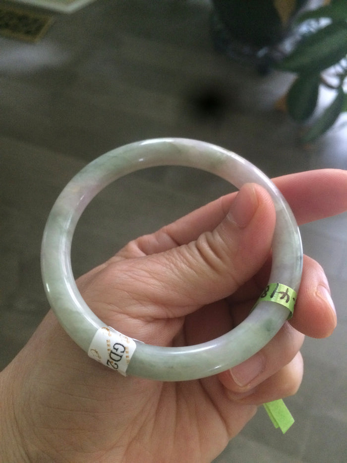 54mm certificated Type A 100% Natural green/purple/red round cut Jadeite Jade bangleAB16-7805