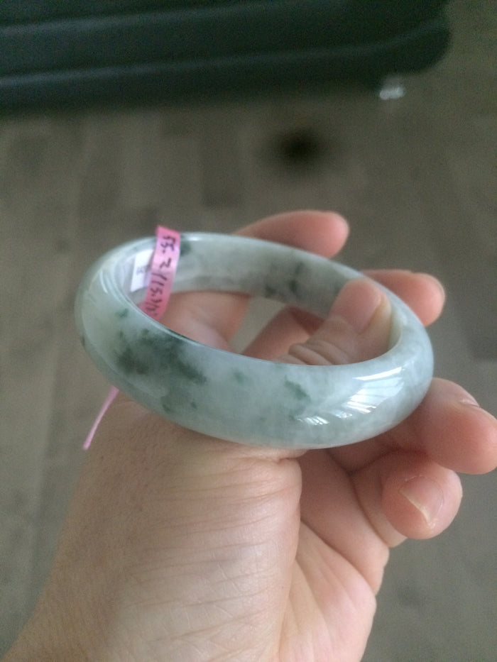 55.2mm Certified Type A 100% Natural green Jadeite Jade bangle B63-5265