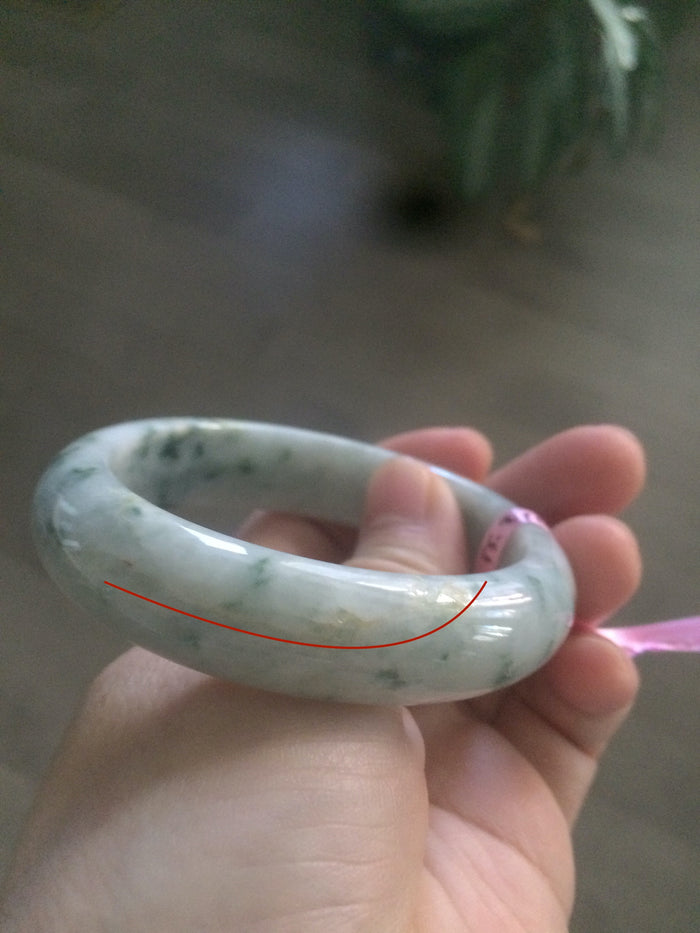 55.2mm Certified Type A 100% Natural green Jadeite Jade bangle B63-5265