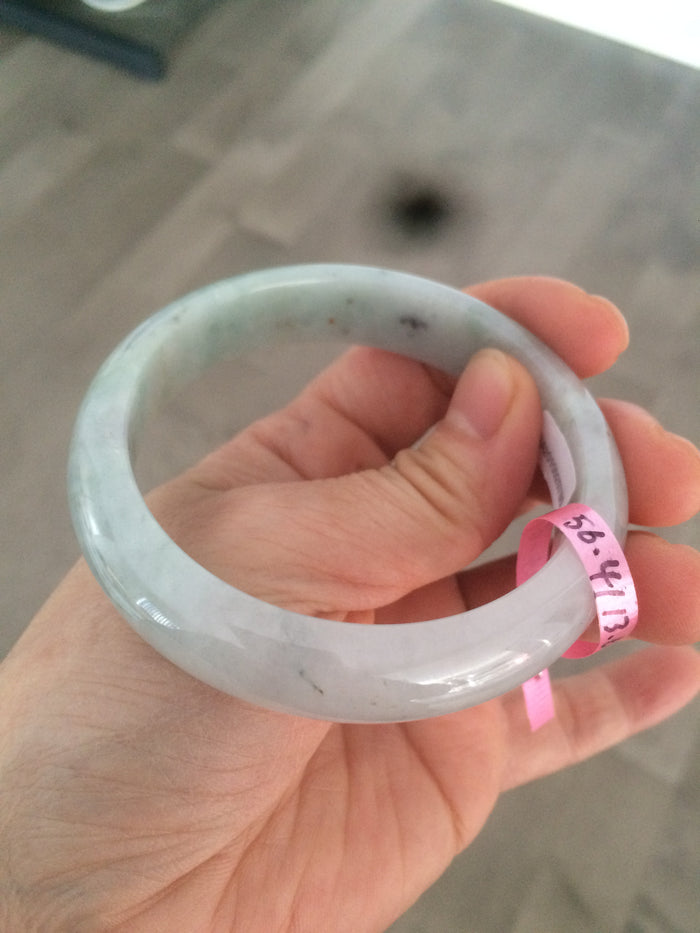 56.4mm Certified Jadeite Jade bangle Type A 100% Natural icy green W25-0780