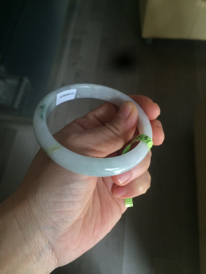 57.6mm certified Type A 100% Natural green/yellow/white jadeite Jade bangle AB28-0276