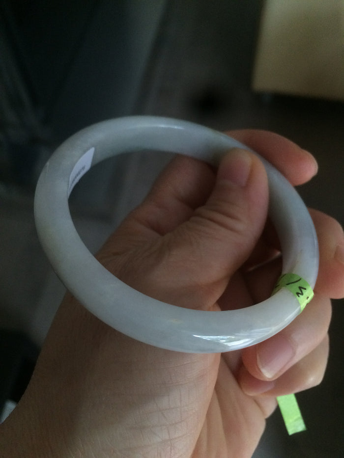 57.6mm certified Type A 100% Natural green/yellow/white jadeite Jade bangle AB28-0276