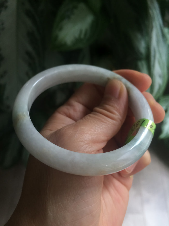 57.8mm certified type A 100% Natural light green/purple Jadeite Jade bangle Q20-5749