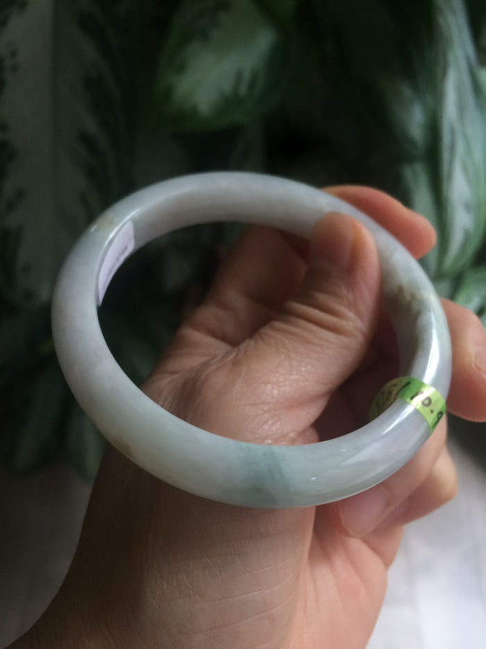 57.8mm certified type A 100% Natural light green/purple Jadeite Jade bangle Q20-5749