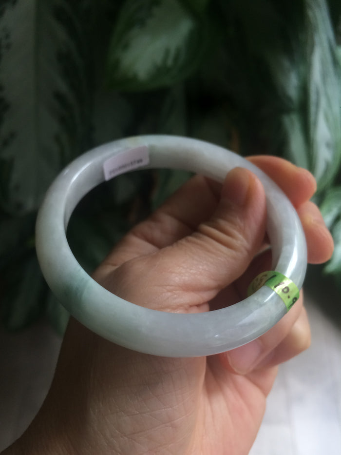 57.8mm certified type A 100% Natural light green/purple Jadeite Jade bangle Q20-5749