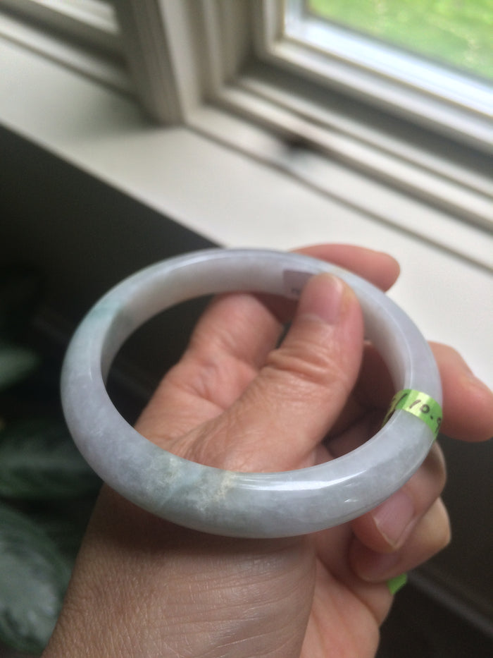 57.8mm certified type A 100% Natural light green/purple Jadeite Jade bangle Q20-5749