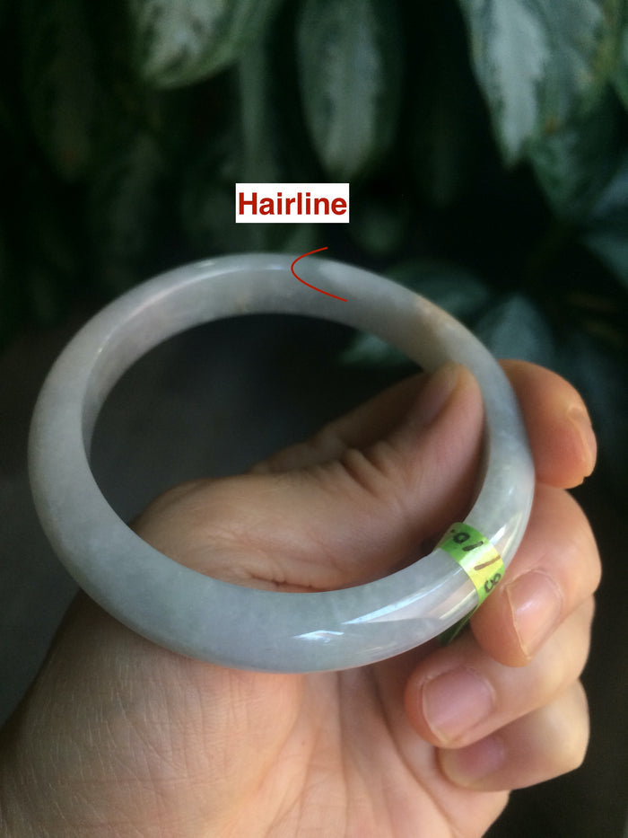 57.8mm certified type A 100% Natural light green/purple Jadeite Jade bangle Q20-5749