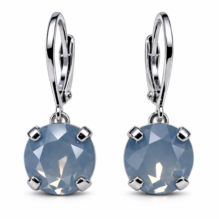 Cathie Nilson 8.5-inch Swarovski crystal drop earring featuring a sparkling crystal pendant hanging from a delicate metal hook.