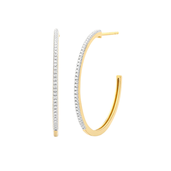 Medium hoop earrings by ella stein displayed against a neutral background, showcasing their sleek, polished design.