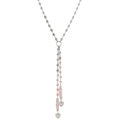 Alessia love Lisa necklace featuring Amazonite and Quartz heart gemstone drops on a delicate chain.