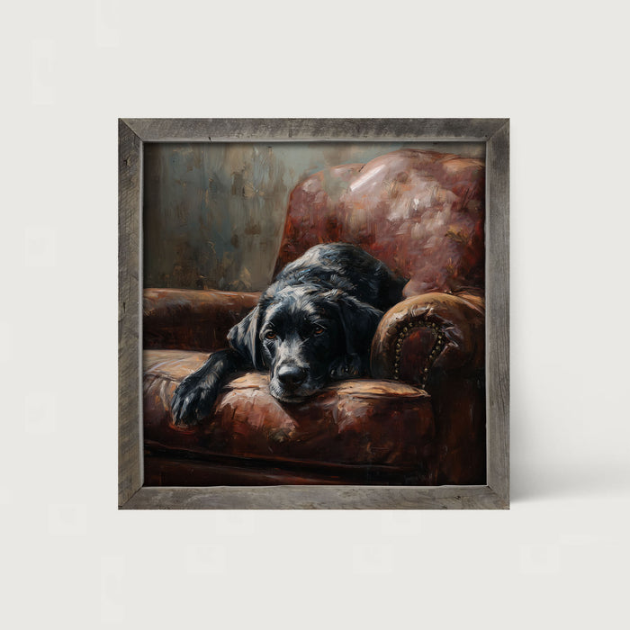 Armchair with Black Lab