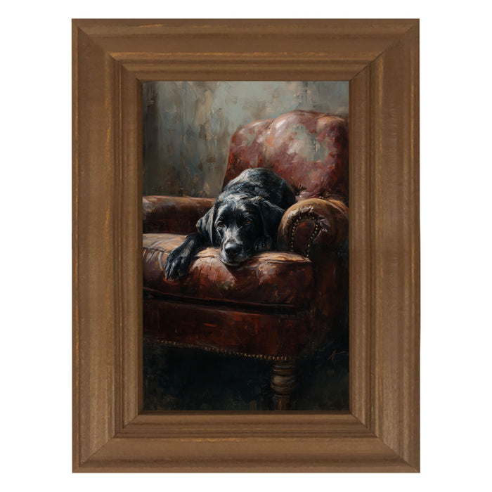 Armchair with Black Lab