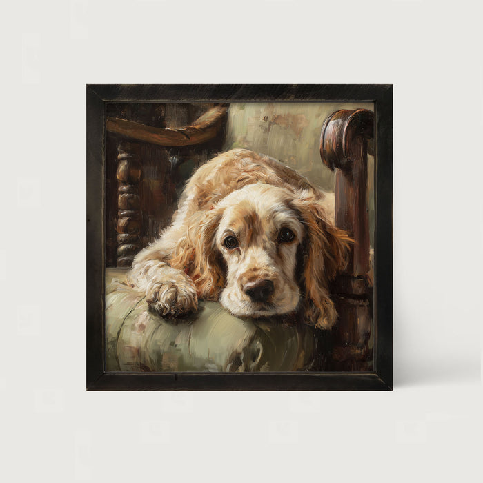 Armchair with Cocker Spaniel Dog