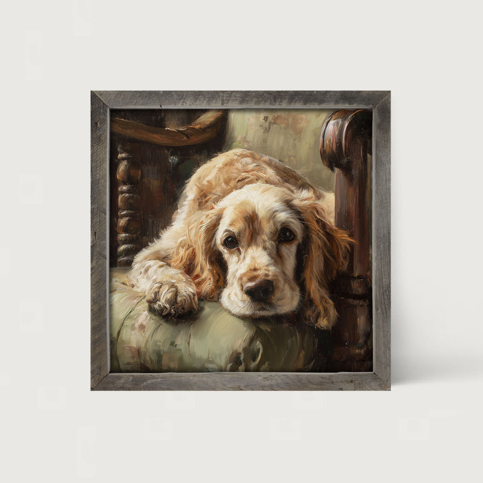 Armchair with Cocker Spaniel Dog