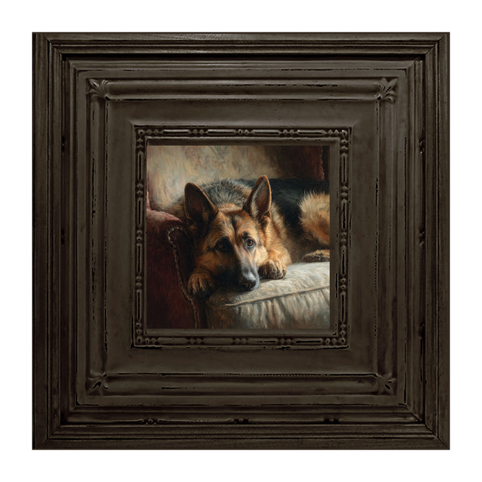 Armchair with German Shepard