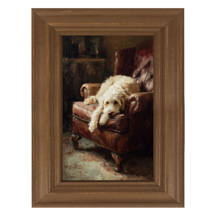 Armchair with Labradoodle