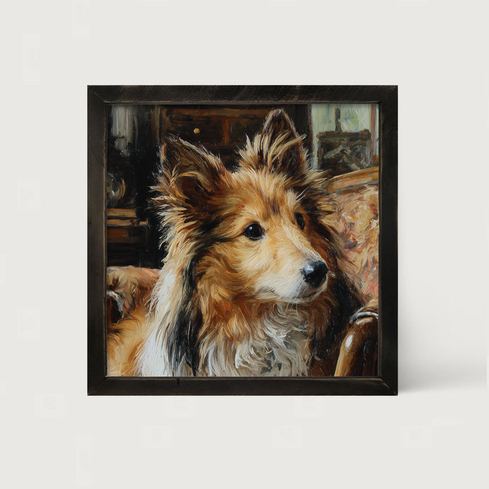 Armchair with Shetland Sheepdog