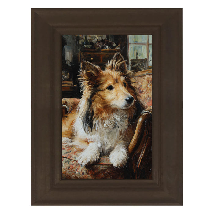 Armchair with Shetland Sheepdog