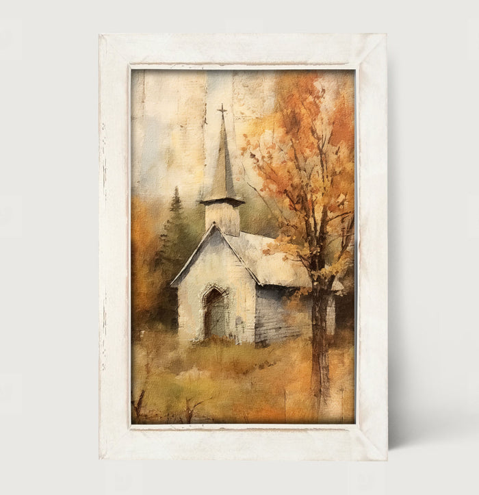Autumn Church 4 - Framed Art