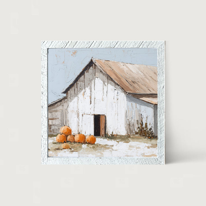 Barn with Pumpkins - Framed Art
