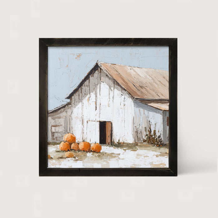 Barn with Pumpkins - Framed Art
