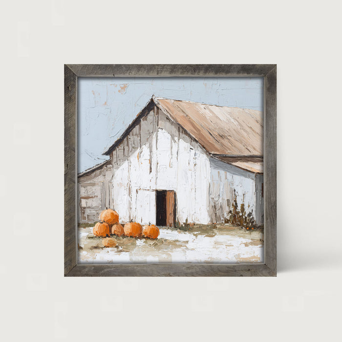 Barn with Pumpkins