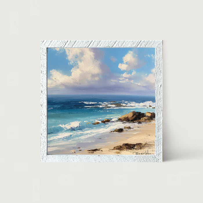 Beach with Rocks - Framed Art