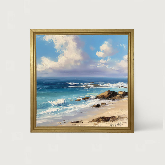 Beach with Rocks - Framed Art
