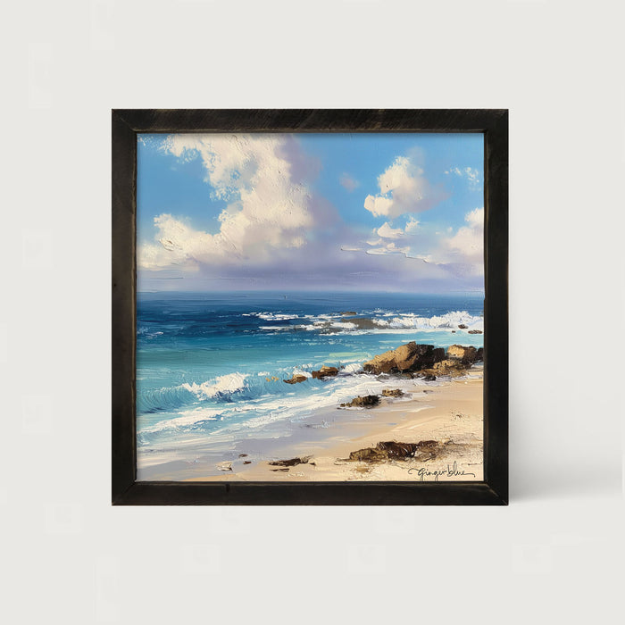 Beach with Rocks - Framed Art