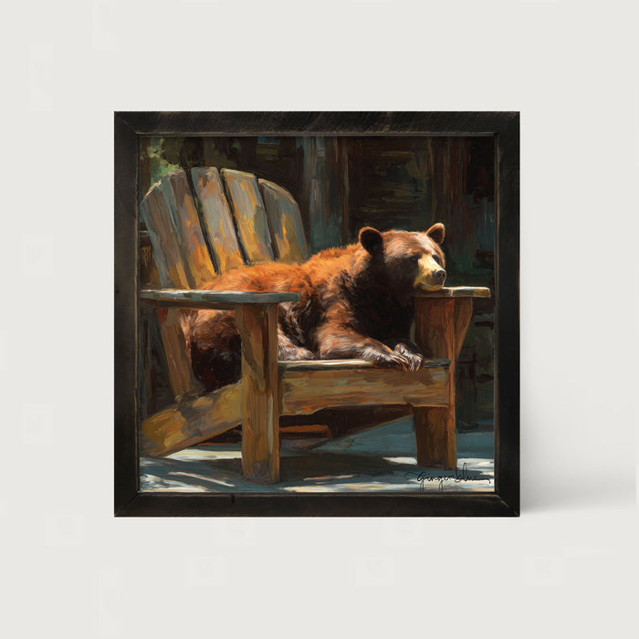 Bear Resting in Adirondack Chair