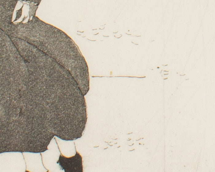 Benjamin Levy 1970 Etching of a Seated Woman