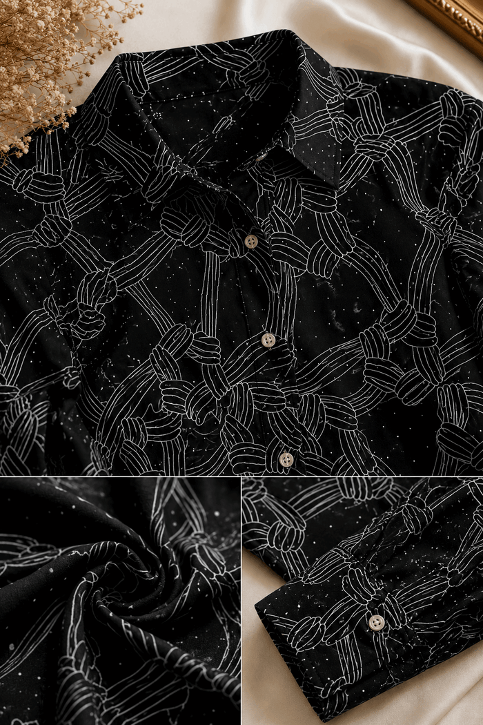 Black Abstract Printed Shirt - Nishat Creative Store