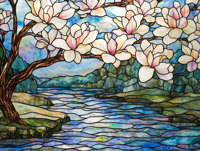 Blooming Magnolia Tree by the River